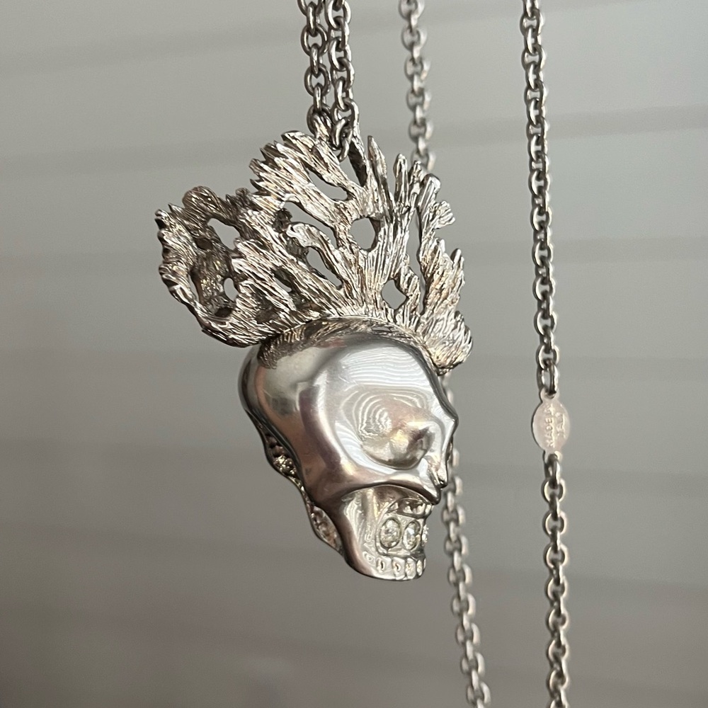 Alexander Mcqueen Skull Mohawk Necklace View 3